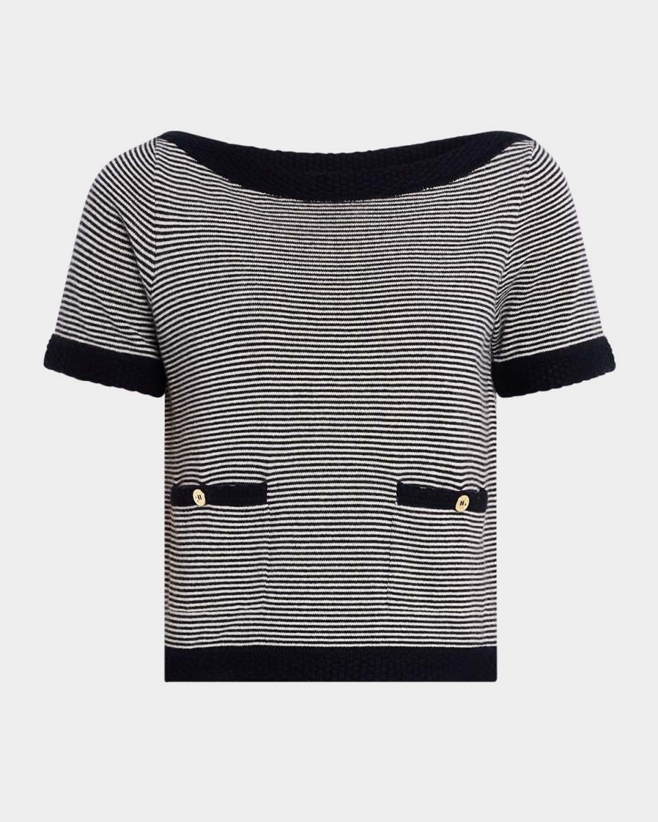 The Cashmere Boat-Neck Short-Sleeve Sweater